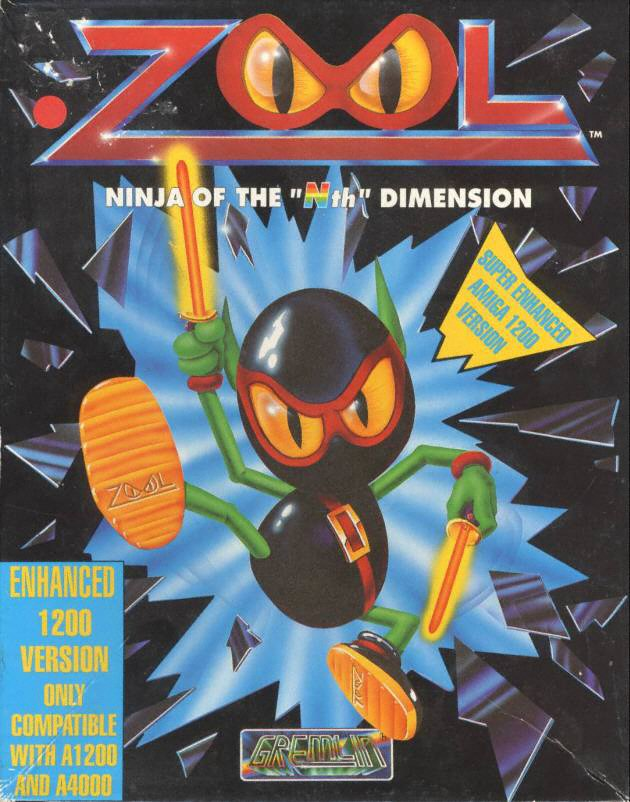 Zool Ninja Of The Nth Dimension box art for Amiga